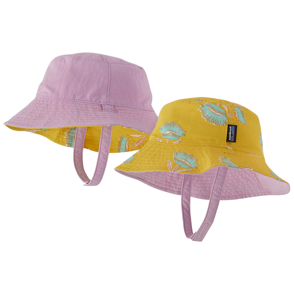 Patagonia Hats Baby Summer Plant Reversible Sun Bucket Hat - Pink-Yellow