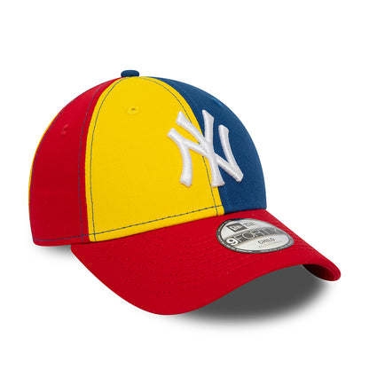 New Era Kids 9FORTY New York Yankees Baseball Cap - MLB Block - Navy-Yellow-Red