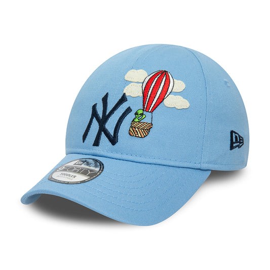 New Era Kids 9FORTY New York Yankees Baseball Cap - MLB Icon - Sky Blue-Navy