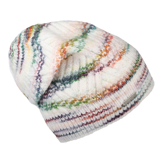 Seeberger Hats Knitted Floppy Beanie Hat - Off White-Multi