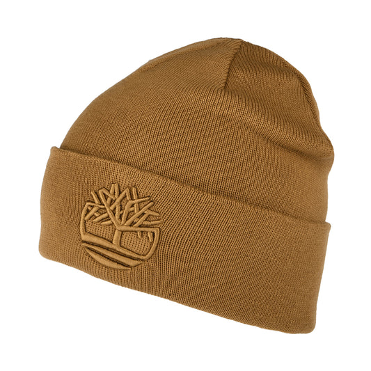 Timberland Hats Tonal 3D Embroidery Recycled Beanie Hat - Wheat