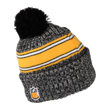 New Era Pittsburgh Steelers Bobble Hat - NFL Sideline Sport Knit - Black-Yellow