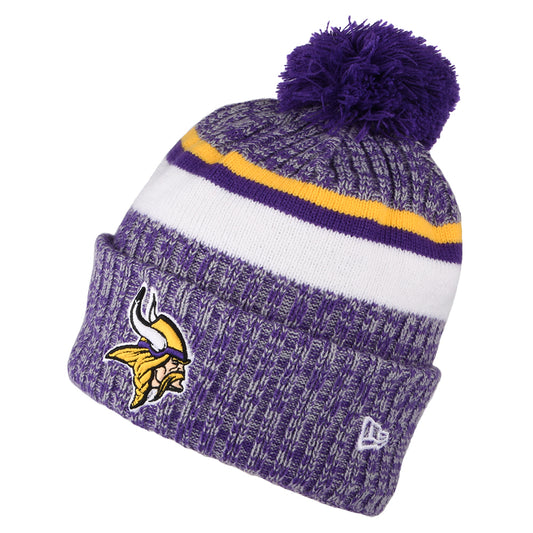 New Era Minnesota Vikings Bobble Hat - NFL Sideline Sport Knit - Purple-Yellow