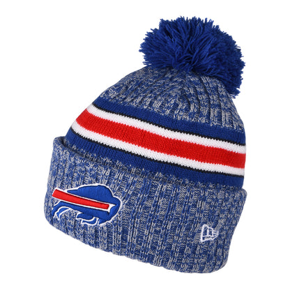 New Era Buffalo Bills Bobble Hat - NFL Sideline Sport Knit - Blue-Red