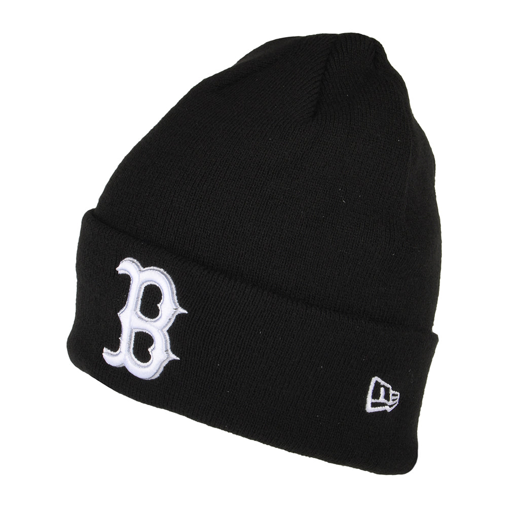 New Era Boston Red Sox Cuffed Beanie Hat - MLB League Essential - Black-White