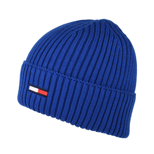 Tommy Hilfiger Hats TJM Flag Ribbed Beanie Hat - Deep Blue