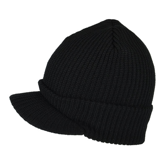HUF One Star Peaked Beanie Hat - Black