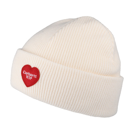 Carhartt WIP Hats Heart Patch Beanie Hat - Off White