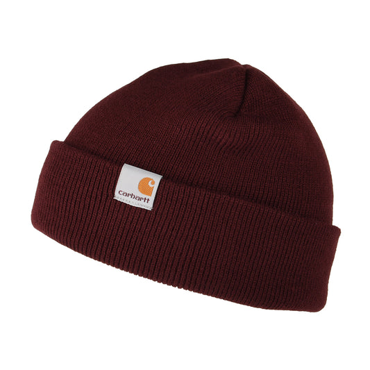 Carhartt WIP Hats Stratus Short Watch Beanie Hat - Burgundy