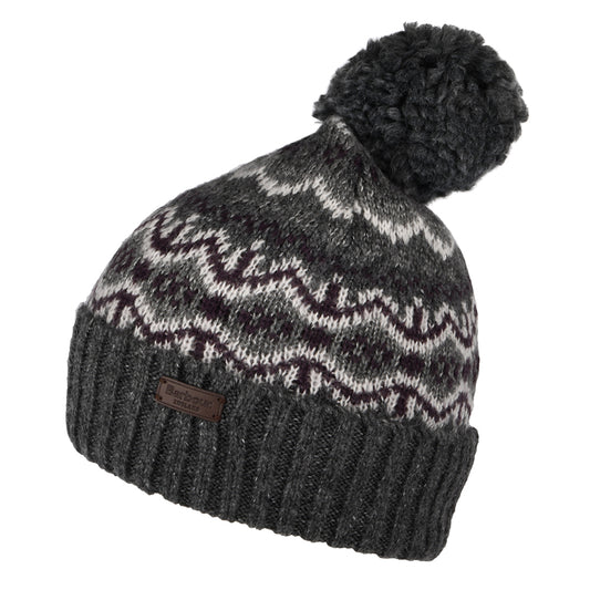 Barbour Hats Case Fair Isle Bobble Hat - Slate-Multi