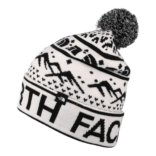 The North Face Ski Tuke Bobble Hat - Off White-Black