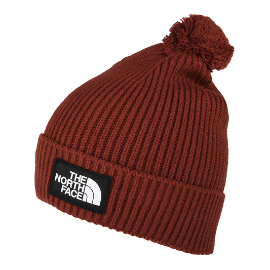 The North Face Hats Logo Box Pom Bobble Hat - Cognac