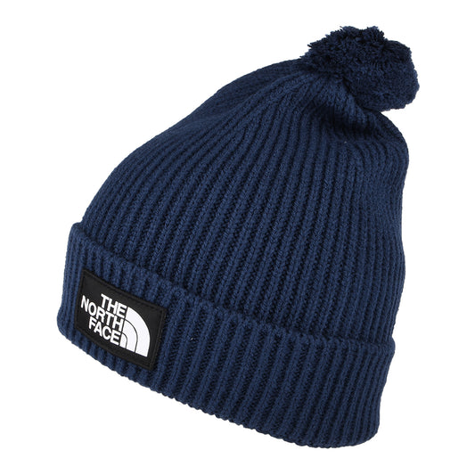 The North Face Hats TNF Logo Box Pom Recycled Bobble Hat - Navy Blue