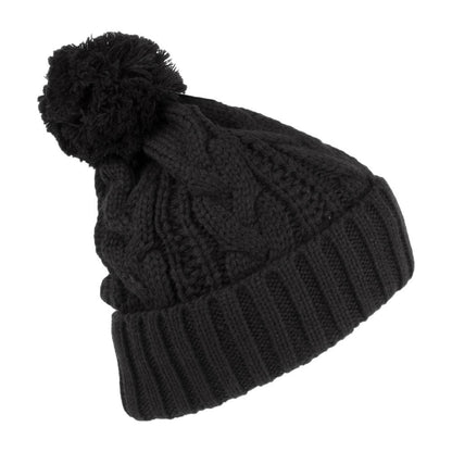 Jaxon & James Cable Knit Bobble Hat - Black Wholesale Pack