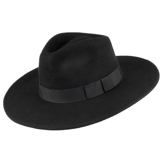 Jaxon & James Hats The Author Wide Brim Fedora Hat Black Wholesale Pack