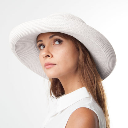 sur la tête Womens Traveller Packable Sun Hat White Wholesale Pack
